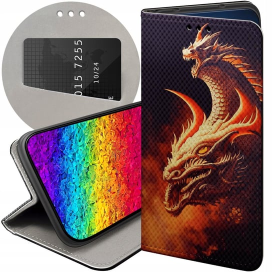 ETUI Z KLAPKĄ DO IPHONE 11 WZORY SMOKI DRAGON TANIEC SMOKÓW FUTERAŁ CASE Apple