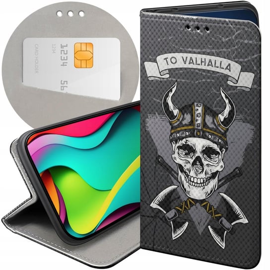 ETUI Z KLAPKĄ DO IPHONE 11 WZORY WIKINGOWIE VIKING RUNY ODYN FUTERAŁ CASE Apple