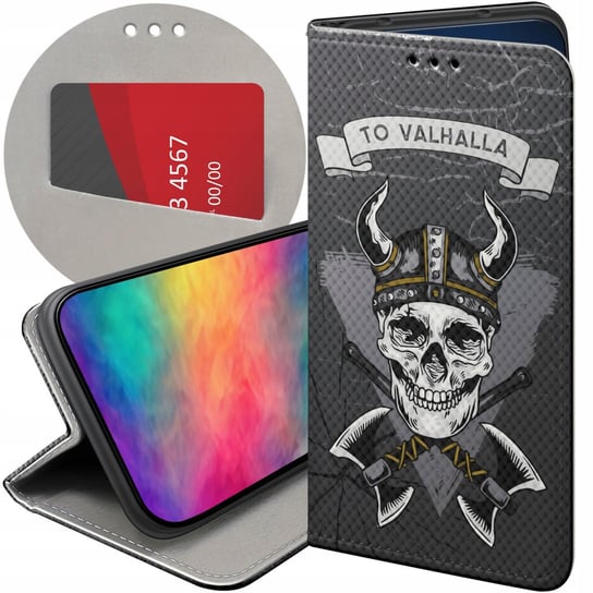 ETUI Z KLAPKĄ DO IPHONE 12 / 12 PRO WZORY WIKINGOWIE VIKING RUNY ODYN CASE Apple