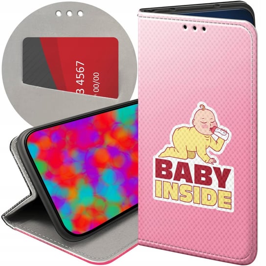 ETUI Z KLAPKĄ DO IPHONE 12 MINI WZORY CIĄŻOWE PREGNANT BABY SHOWER FUTERAŁ Apple