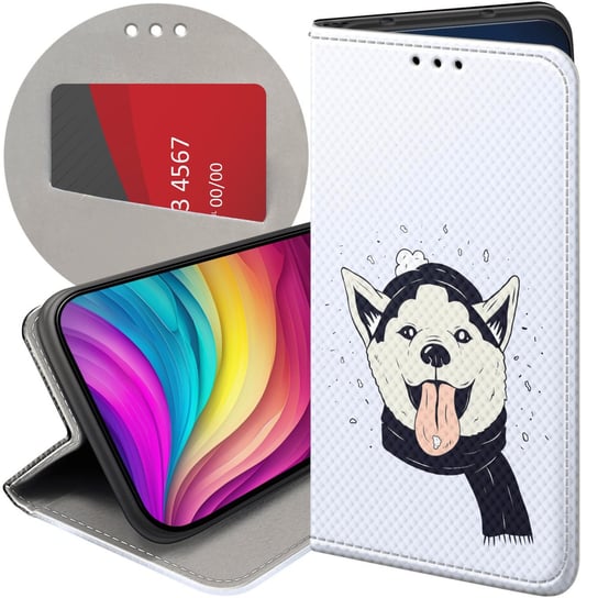 Etui Z Klapką Do Iphone 12 Mini Wzory Husky Psy Pieski Futerał Pokrowiec Apple