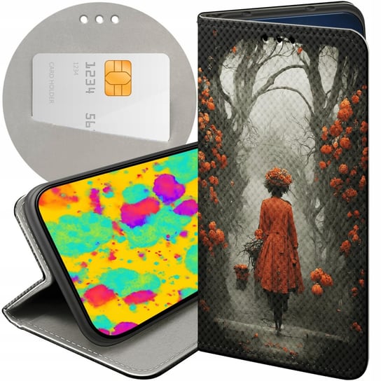 Etui Z Klapką Do Iphone 12 Mini Wzory Jesień Liście Autumn Futerał Case Apple