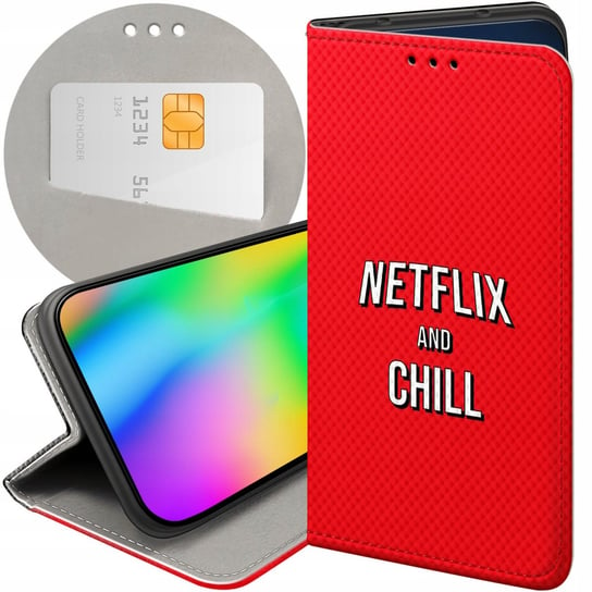 ETUI Z KLAPKĄ DO IPHONE 12 MINI WZORY NETFLIX SERIALE FILMY KINO FUTERAŁ Apple