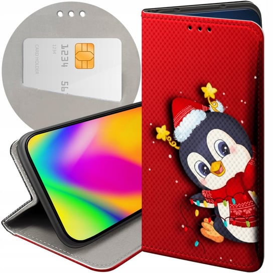 Etui Z Klapką Do Iphone 12 Mini Wzory Święta Christmas Mikołaj Futerał Case Apple