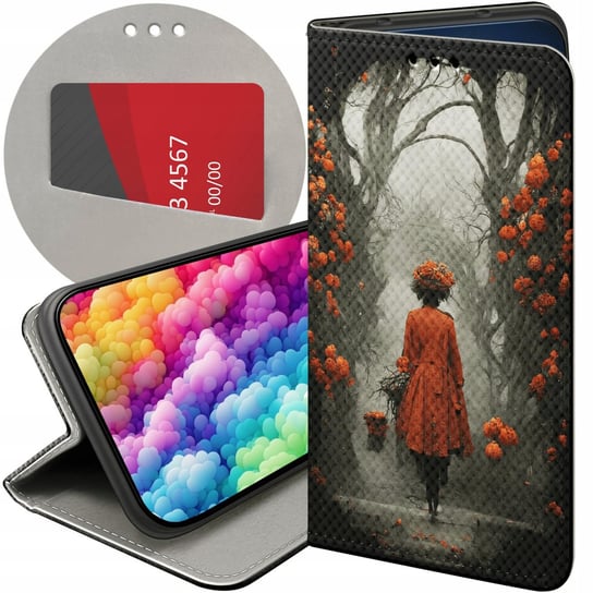 Etui Z Klapką Do Iphone 12 Pro Max Wzory Jesień Liście Autumn Futerał Case Apple