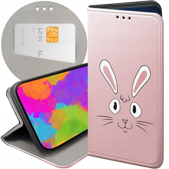 Etui Z Klapką Do Iphone 12 Pro Max Wzory Królik Zając Bunny Futerał Case Apple