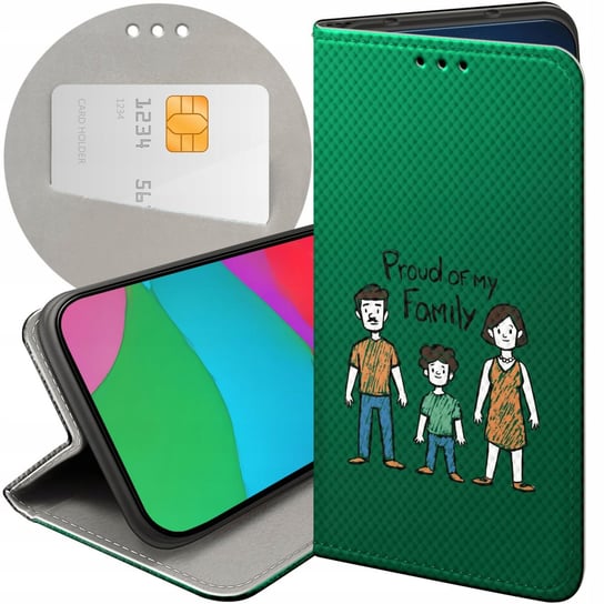 Etui Z Klapką Do Iphone 12 Pro Max Wzory Rodzina Familia Dom Futerał Case Apple