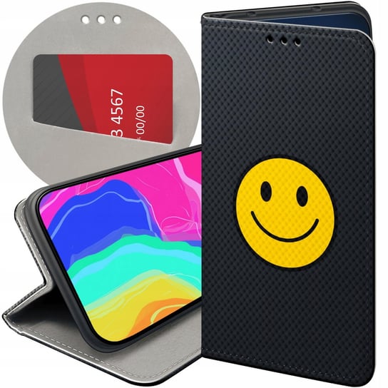 ETUI Z KLAPKĄ DO IPHONE 12 PRO MAX WZORY UŚMIECH SMILE EMOJI FUTERAŁ CASE Apple