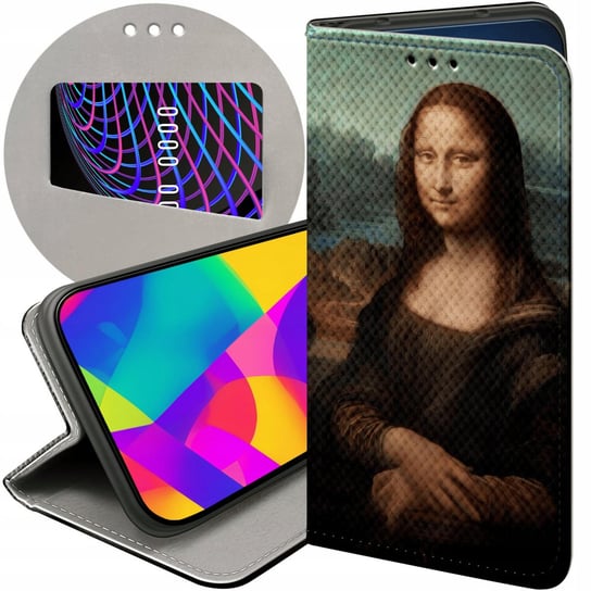 ETUI Z KLAPKĄ DO IPHONE 13 MINI WZORY LEONARDO DA VINCI MONA ŁASICZKA CASE Apple