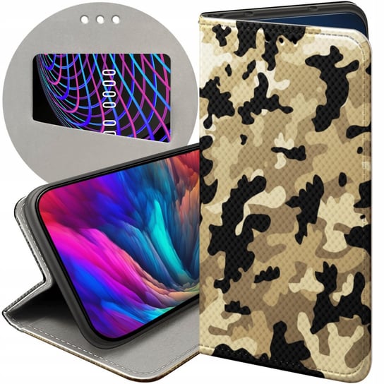 ETUI Z KLAPKĄ DO IPHONE 13 MINI WZORY MORO WOJSKOWE MILITARNE FUTERAŁ CASE Apple