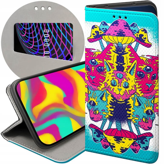 ETUI Z KLAPKĄ DO IPHONE 13 MINI WZORY PSYCHO LSD PSYCHODELIC GRZYBKI CASE Apple