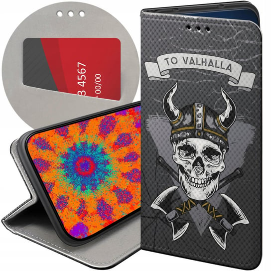 ETUI Z KLAPKĄ DO IPHONE 13 PRO MAX WZORY WIKINGOWIE VIKING RUNY ODYN CASE Apple