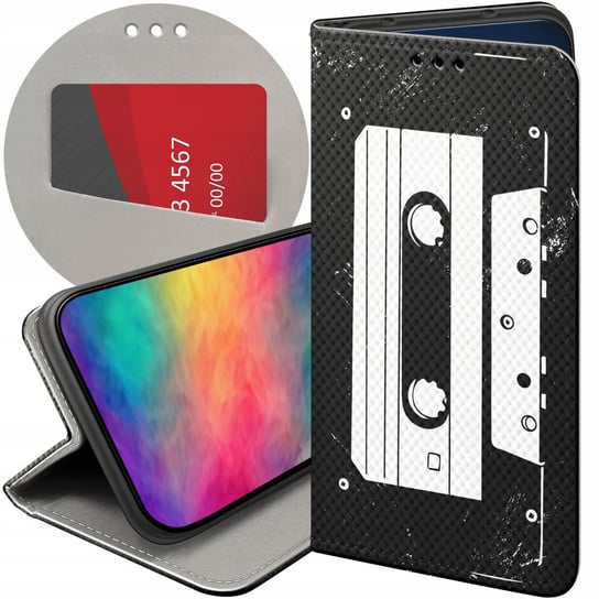 ETUI Z KLAPKĄ DO IPHONE 13 WZORY RETRO OLD SCHOOL MUZYKA GRY FUTERAŁ CASE Apple