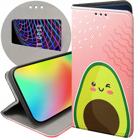 ETUI Z KLAPKĄ DO IPHONE 14 PLUS WZORY AWOKADO AVOCADO OWOC FUTERAŁ CASE Apple