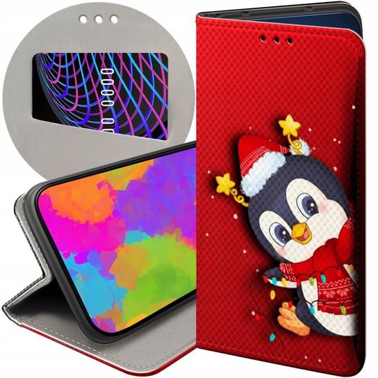 Etui Z Klapką Do Iphone 14 Plus Wzory Święta Christmas Mikołaj Futerał Case Apple