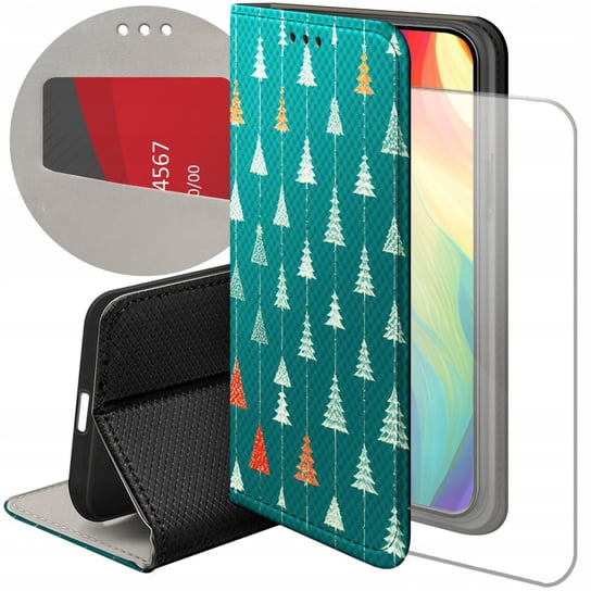 Etui Z Klapką Do Iphone 14 Pro Wzory Choinka Święta Boże Narodzenie +Szkło Hello Case
