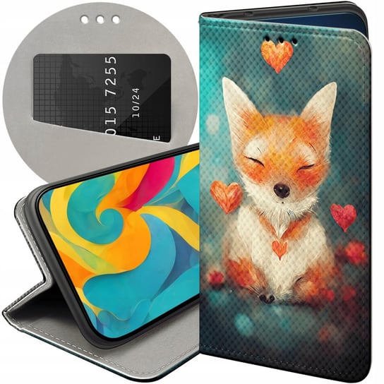 Etui Z Klapką Do Iphone 14 Pro Wzory Liski Lisy Fox Futerał Pokrowiec Case Apple