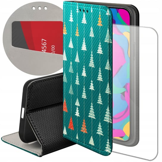 Etui Z Klapką Do Iphone 14 Wzory Choinka Święta Boże Narodzenie Case +Szkło Hello Case