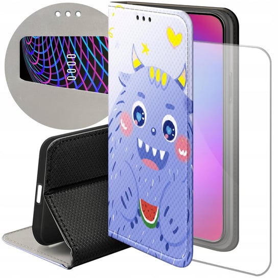 ETUI Z KLAPKĄ DO IPHONE 15 PLUS WZORY POTWORY POTWÓR MONSTER FUTERAŁ CASE Apple