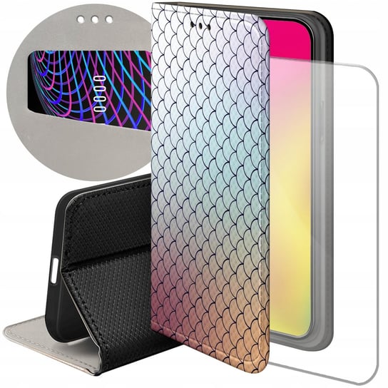 ETUI Z KLAPKĄ DO IPHONE 15 PRO MAX WZORY OMBRE GRADIENT KOLORY FUTERAŁ CASE Apple