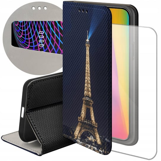 ETUI Z KLAPKĄ DO IPHONE 15 PRO MAX WZORY PARYŻ FRANCJA EIFFEL FUTERAŁ CASE Apple