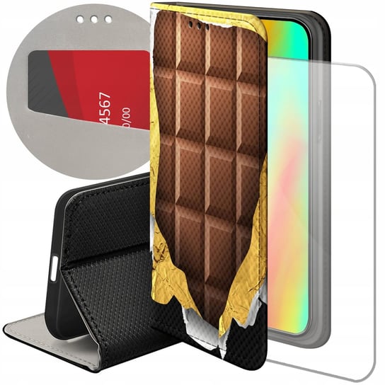 ETUI Z KLAPKĄ DO IPHONE 15 PRO WZORY CZEKOLADA CHOCO SŁODYCZE FUTERAŁ CASE Apple