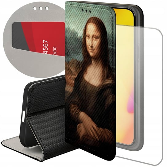 ETUI Z KLAPKĄ DO IPHONE 15 PRO WZORY LEONARDO DA VINCI MONA ŁASICZKA CASE Apple