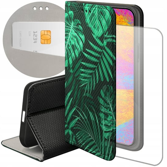 ETUI Z KLAPKĄ DO IPHONE 15 PRO WZORY LIŚCIE LIŚCIASTE NATURA FUTERAŁ CASE Apple