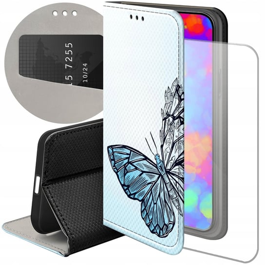 ETUI Z KLAPKĄ DO IPHONE 15 PRO WZORY MOTYLE BUTTERFLY BARWNE FUTERAŁ CASE Apple