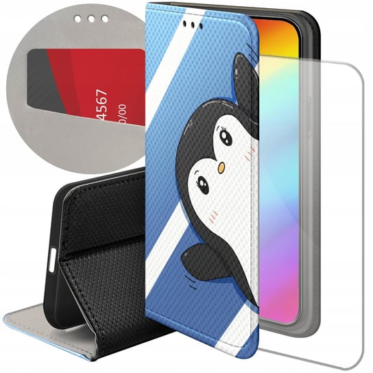 ETUI Z KLAPKĄ DO IPHONE 15 PRO WZORY PINGWINEK PINGWIN HAPPY FEET FUTERAŁ Apple