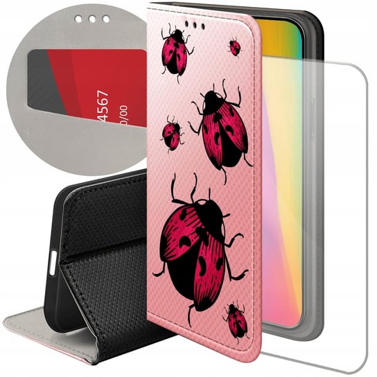 ETUI Z KLAPKĄ DO IPHONE 15 WZORY BIEDRONKA Z BIEDRONKĄ LADYBUG FUTERAŁ CASE Apple