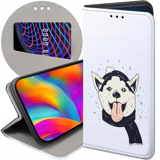 Etui Z Klapką Do Iphone 5 / 5S / Se Wzory Husky Psy Pieski Futerał Case Apple