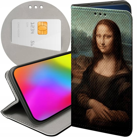 ETUI Z KLAPKĄ DO IPHONE 5 / 5S / SE WZORY LEONARDO DA VINCI MONA ŁASICZKA Apple