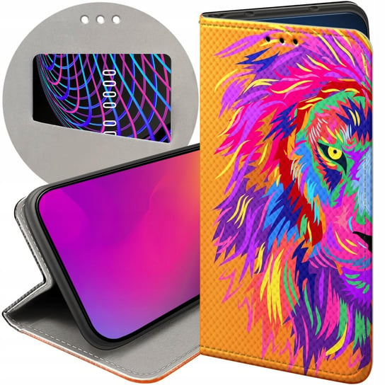 ETUI Z KLAPKĄ DO IPHONE 5 / 5S / SE WZORY NEONOWE NEON JASKRAWE FUTERAŁ Apple