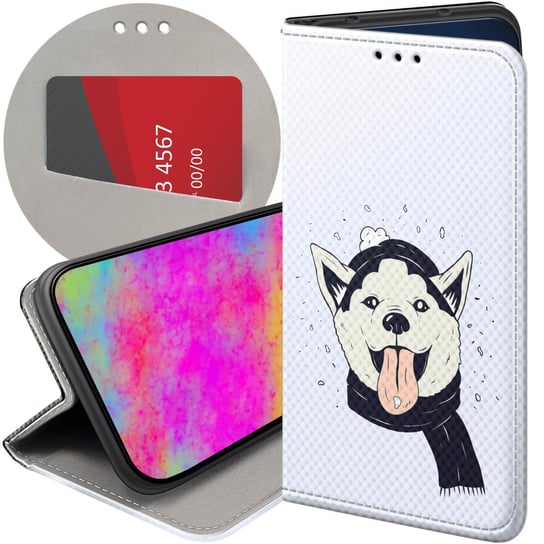 Etui Z Klapką Do Iphone 6 Plus / 6S Plus Wzory Husky Psy Pieski Futerał Apple