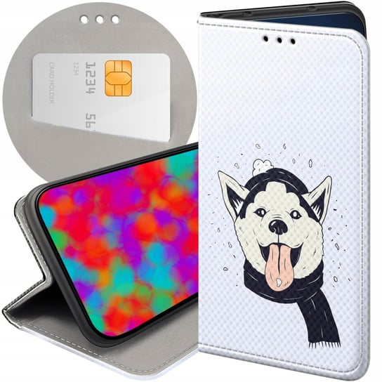 Etui Z Klapką Do Iphone 7 / 8 / Se 2020 Wzory Husky Psy Pieski Futerał Case Apple