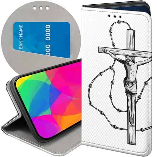 Etui Z Klapką Do Iphone X / Xs Wzory Jezus Krzyż Różaniec Bóg Futerał Case Apple