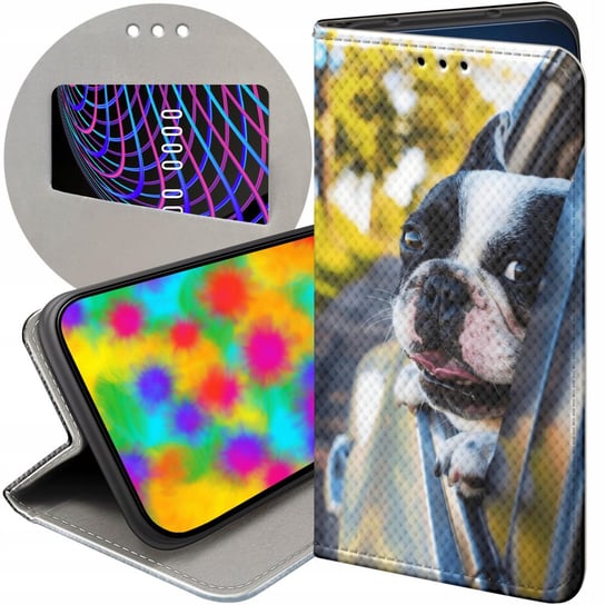 ETUI Z KLAPKĄ DO IPHONE X / XS WZORY MOPS BULDOG FRANCUSKI ANGIELSKI CASE Apple