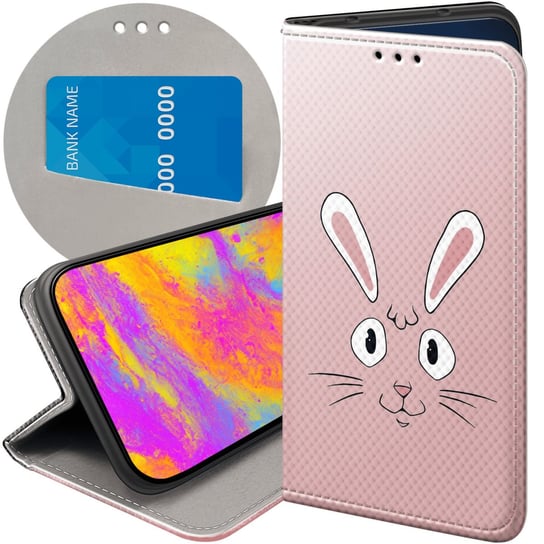 Etui Z Klapką Do Iphone Xr Wzory Królik Zając Bunny Futerał Pokrowiec Case Apple