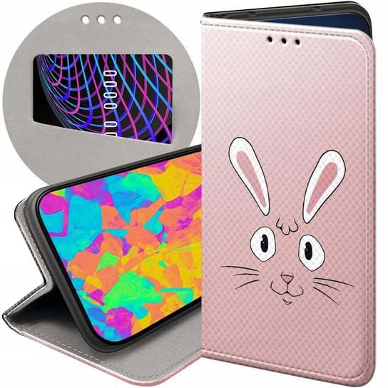 ETUI Z KLAPKĄ DO LG K10 2017 WZORY KRÓLIK ZAJĄC BUNNY FUTERAŁ POKROWIEC LG