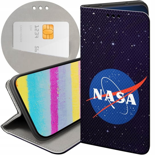 ETUI Z KLAPKĄ DO LG K10 2017 WZORY NASA KOSMOS ASTRONOMIA GWIAZDY FUTERAŁ LG