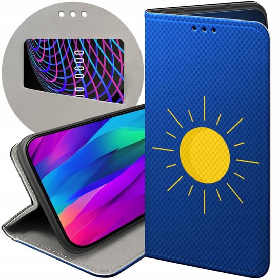 ETUI Z KLAPKĄ DO LG K10 2017 WZORY SŁOŃCE PLANETY SUN FUTERAŁ POKROWIEC LG