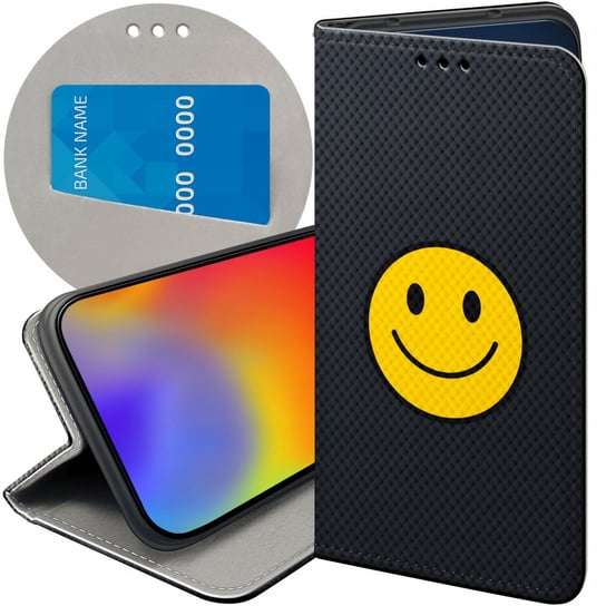 ETUI Z KLAPKĄ DO LG K10 2017 WZORY UŚMIECH SMILE EMOJI FUTERAŁ POKROWIEC LG