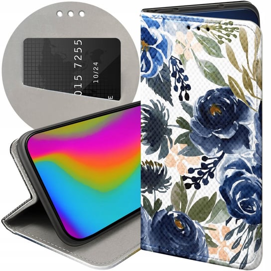 ETUI Z KLAPKĄ DO LG K40S WZORY KWIATY KWIECISTE FLOWER FUTERAŁ POKROWIEC LG