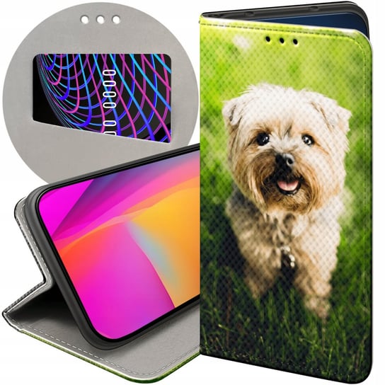 ETUI Z KLAPKĄ DO LG K40S WZORY PIESKI PSIAKI DOGS FUTERAŁ POKROWIEC CASE LG