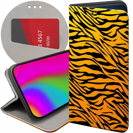 ETUI Z KLAPKĄ DO LG K40S WZORY TYGRYS TYGRYESK TIGER FUTERAŁ POKROWIEC CASE LG