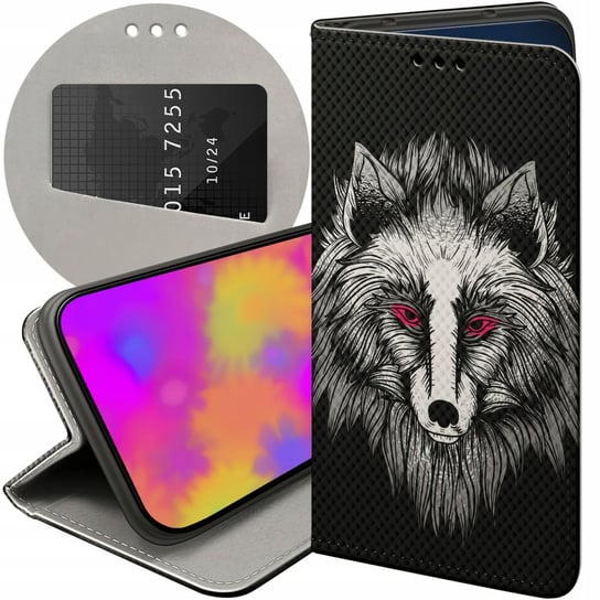 ETUI Z KLAPKĄ DO LG K40S WZORY WILK WILKOŁAK WOLF WILCZYCA FUTERAŁ CASE LG