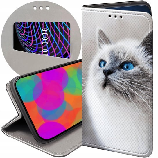 ETUI Z KLAPKĄ DO LG K50 / Q60 WZORY ANIMALS ZDJĘCIA ZWIERZĘTA FUTERAŁ CASE LG