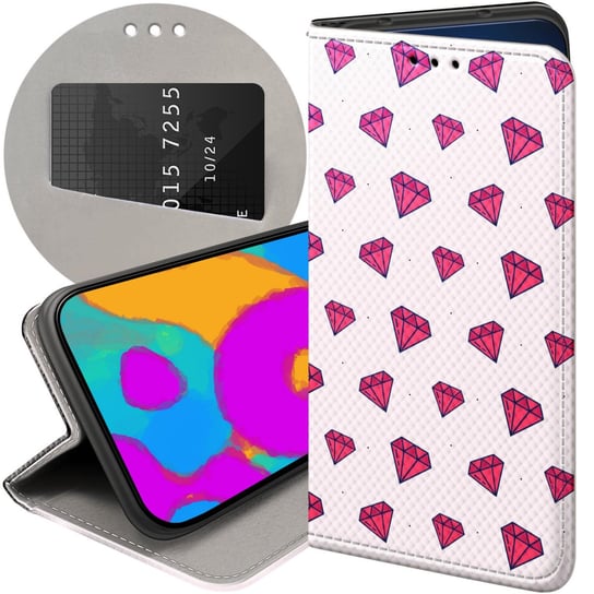 ETUI Z KLAPKĄ DO LG Q6 / G6 FIT WZORY CYRKONIE DIAMENTY KRYSZTAŁY FUTERAŁ LG