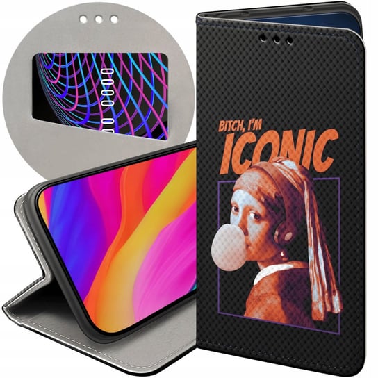 ETUI Z KLAPKĄ DO LG Q6 / G6 FIT WZORY LEONARDO DA VINCI SZTUKA MODERN CASE LG